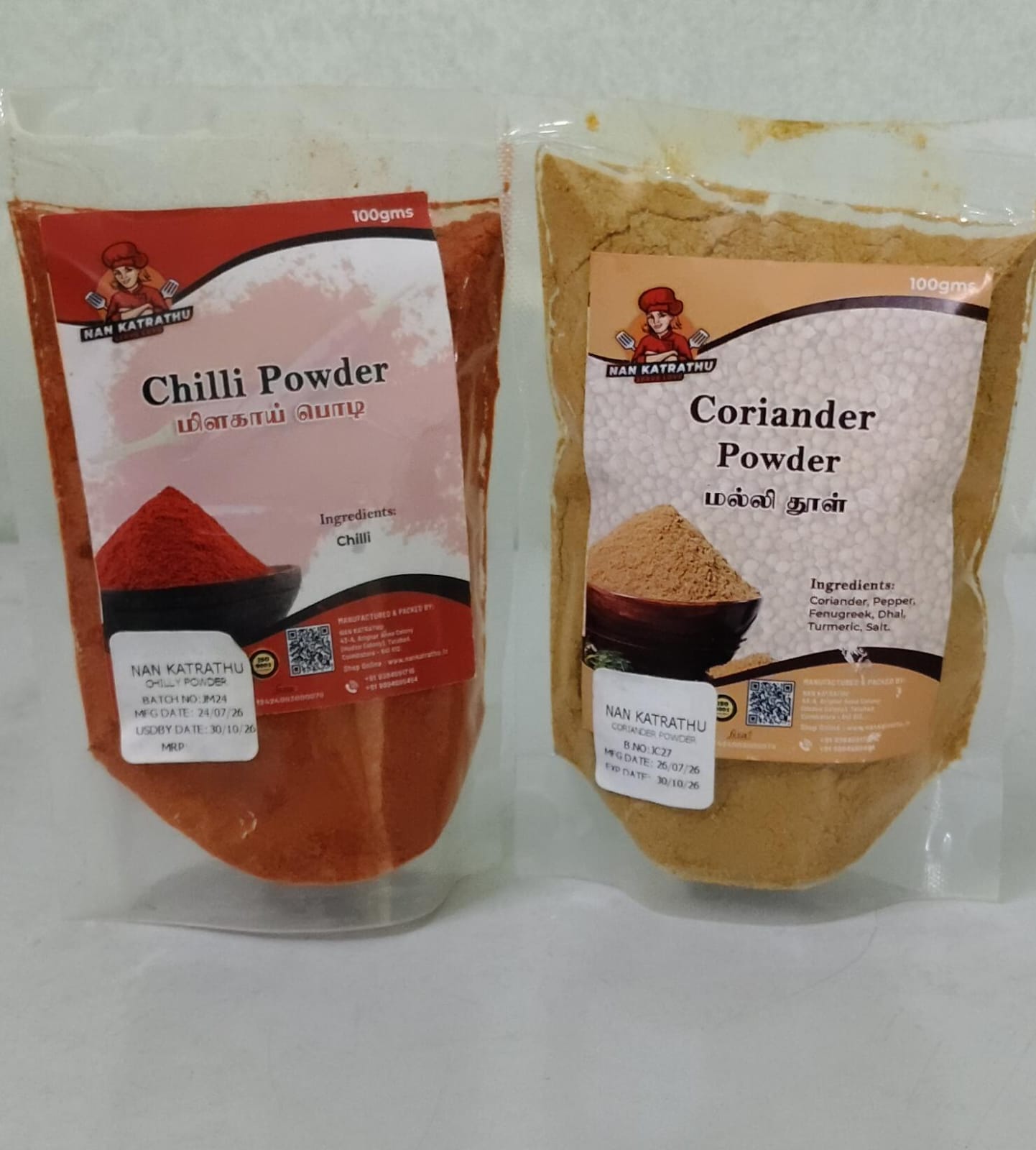 2-in-1 Daily Cooking Masala Pack – Coriander Powder & Red Chilli Powder (100g + 100g)