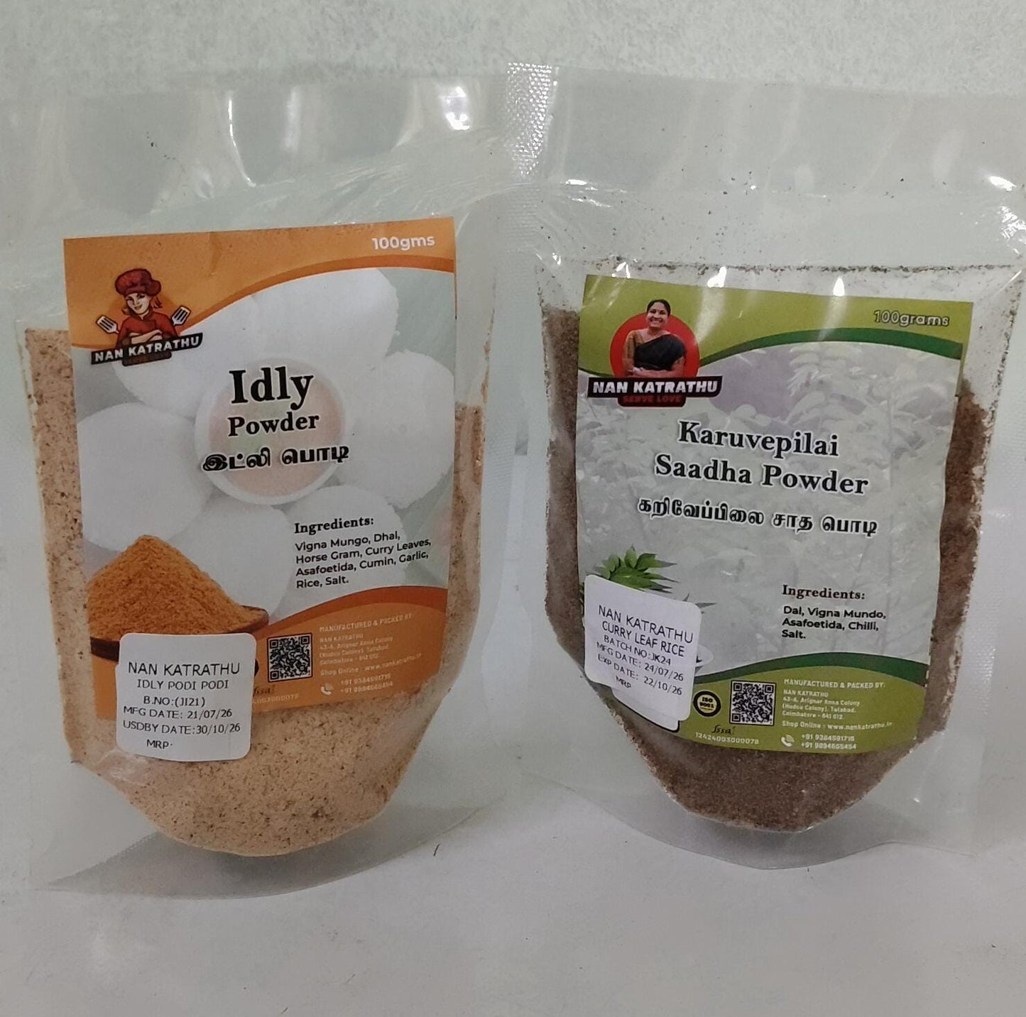 Traditional Idli Podi Combo – Classic Idli Podi & Karuveppilai Idli Podi (200g)